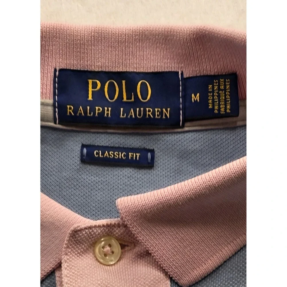 Polo Ralph Lauren Men's Patchwork Multi-colored Short Sleeve Polo Shirt. Size M